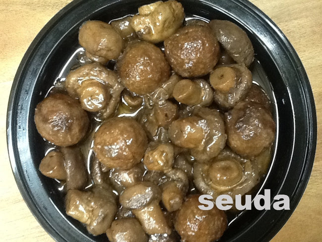 Mushrooms with Kibbeh Homda Balls.